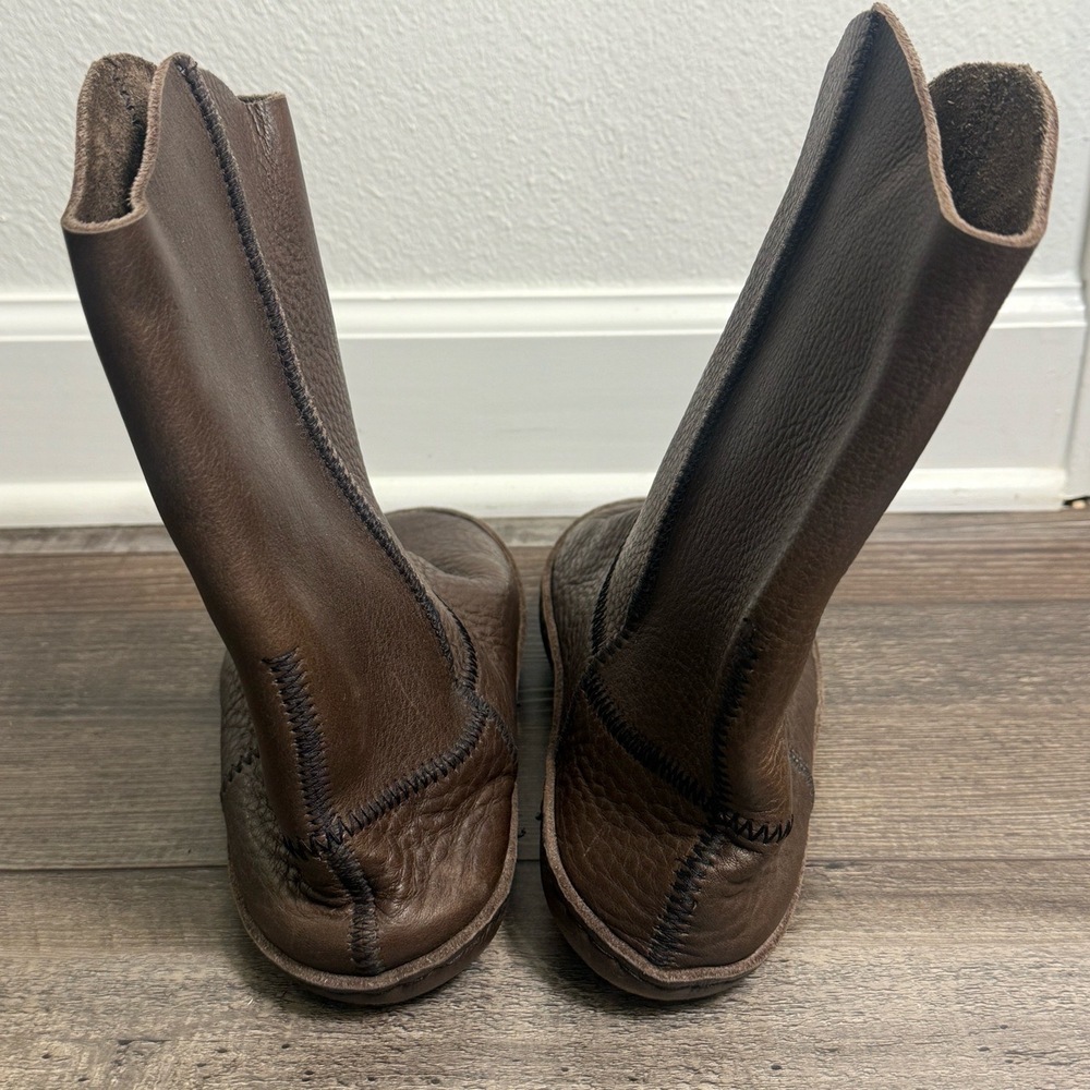 Sundance Boots Brown Mens US 11 Mid Calf Textured Leather Contrast Stitching - Picture 2 of 9